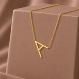 10K Gold Initial Letter Pendant Necklace