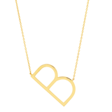 10K Gold Initial Letter Pendant Necklace