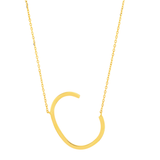 10K Gold Initial Letter Pendant Necklace