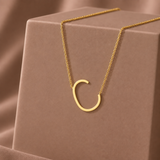 10K Gold Initial Letter Pendant Necklace