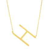 10K Gold Initial Letter Pendant Necklace