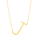 10K Gold Initial Letter Pendant Necklace