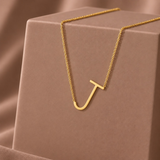 10K Gold Initial Letter Pendant Necklace