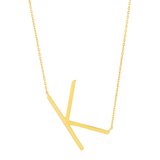 10K Gold Initial Letter Pendant Necklace