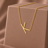 10K Gold Initial Letter Pendant Necklace