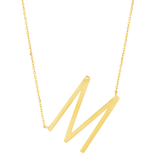 10K Gold Initial Letter Pendant Necklace