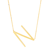 10K Gold Initial Letter Pendant Necklace