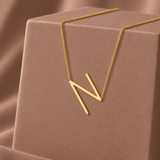 10K Gold Initial Letter Pendant Necklace