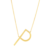 10K Gold Initial Letter Pendant Necklace