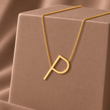 10K Gold Initial Letter Pendant Necklace