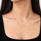 10K Gold Initial Letter Pendant Necklace
