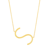 10K Gold Initial Letter Pendant Necklace