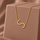 10K Gold Initial Letter Pendant Necklace