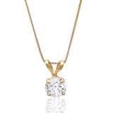 Everyday Solitaire Cubic Zirconia Pendant in 14k Gold