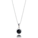 18 Inch Halo Crystal Necklace in 925 Silver