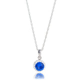18 Inch Halo Crystal Necklace in 925 Silver