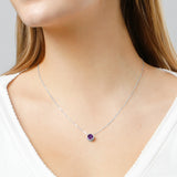 Solitaire Bezel Set Gemstone Pendant in 14k Gold