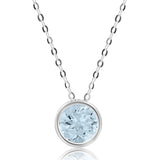Solitaire Bezel Set Gemstone Pendant in 14k Gold