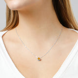 Solitaire Bezel Set Gemstone Pendant in 14k Gold