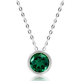 Solitaire Bezel Set Gemstone Pendant in 14k Gold