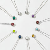 Solitaire Bezel Set Gemstone Pendant in 14k Gold