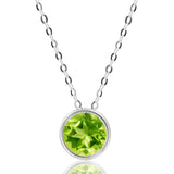 Solitaire Bezel Set Gemstone Pendant in 14k Gold