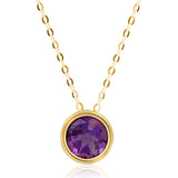 Solitaire Bezel Set Gemstone Pendant in 14k Gold
