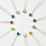 Solitaire Bezel Set Gemstone Pendant in 14k Gold