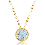 Solitaire Bezel Set Gemstone Pendant in 14k Gold