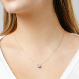 Solitaire Bezel Set Gemstone Pendant in 14k Gold