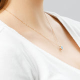 Solitaire Bezel Set Gemstone Pendant in 14k Gold