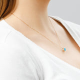 Solitaire Bezel Set Gemstone Pendant in 14k Gold