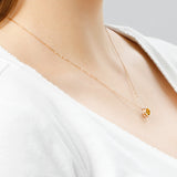 Solitaire Bezel Set Gemstone Pendant in 14k Gold