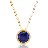 Solitaire Bezel Set Gemstone Pendant in 14k Gold