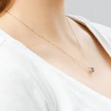 Solitaire Bezel Set Gemstone Pendant in 14k Gold