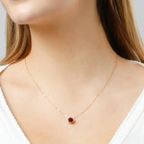 Solitaire Bezel Set Gemstone Pendant in 14k Gold