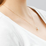 Solitaire Bezel Set Gemstone Pendant in 14k Gold
