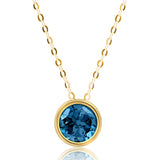 Solitaire Bezel Set Gemstone Pendant in 14k Gold
