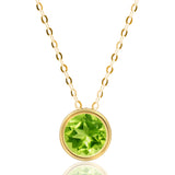 Solitaire Bezel Set Gemstone Pendant in 14k Gold