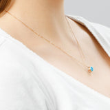Solitaire Bezel Set Gemstone Pendant in 14k Gold