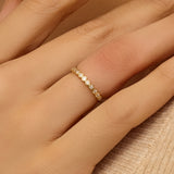 Golden Dew Lab Diamond Half Eternity Band in 10k Gold