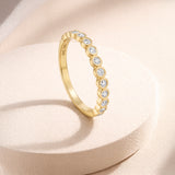 Golden Dew Lab Diamond Half Eternity Band in 10k Gold