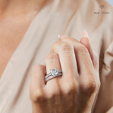 3 Carat Simulated Diamond Ring and Wedding Band Set in 14k Gold