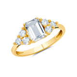 Classic Emerald Cut Ring in 10K Gold