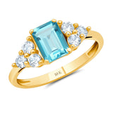 Classic Emerald Cut Ring in 10K Gold