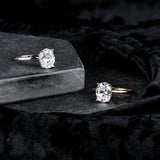 3 Carat Oval Solitaire Cubic Zirconia Engagement Ring in 14k Gold