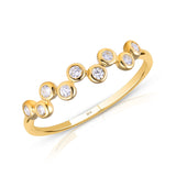Golden Dew Zig-Zag Lab Diamond Half Eternity Ring in 10k Gold