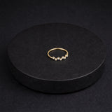 Golden Dew Zig-Zag Lab Diamond Half Eternity Ring in 10k Gold