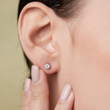 Everyday Solitaire Lab Diamond Studs in 14k Gold, IGI Certified