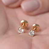 Everyday Solitaire Lab Diamond Studs in 14k Gold, IGI Certified